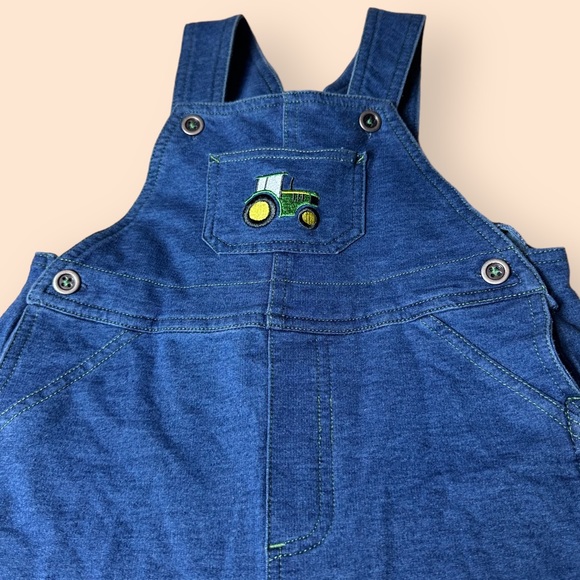 Baby Cotton Poly Denim Color John Deere Tractor Overalls Size 24 Months - Picture 5 of 7